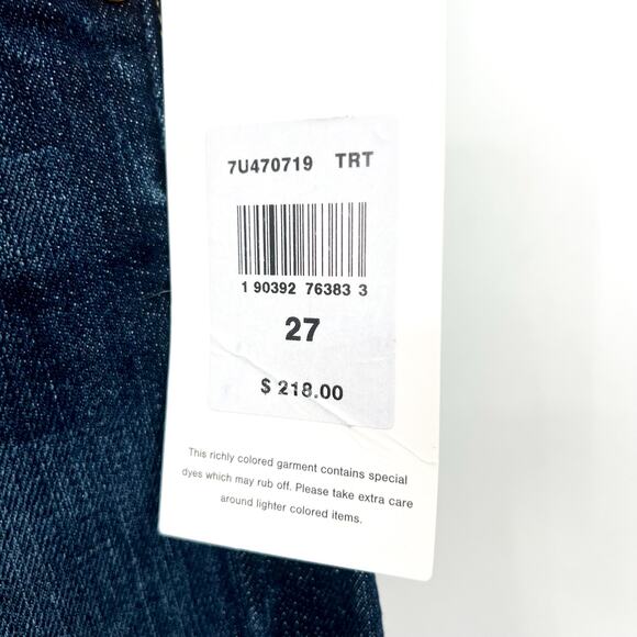 7 FOR ALL MANKIND Womens Tailorless Dojo Flared Jeans Size 27 US 4 Dark Blue NWT - Picture 11 of 14